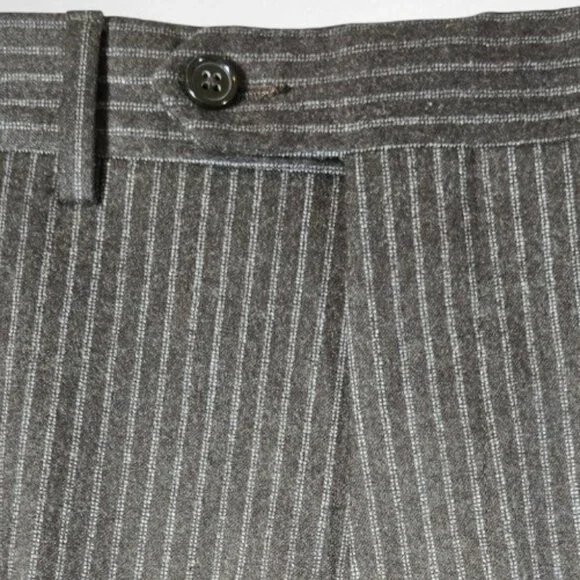 David Bishop NWT W34 X L30 Men's Black Pinstripe Dress Pants Made in Italy - Picture 12 of 14
